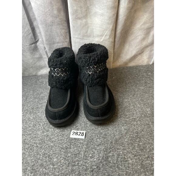 UGG Classic Ultra Mini Braid Slip-On Sheepskin Boots Booties Black 5 NEW $160 - Picture 7 of 7